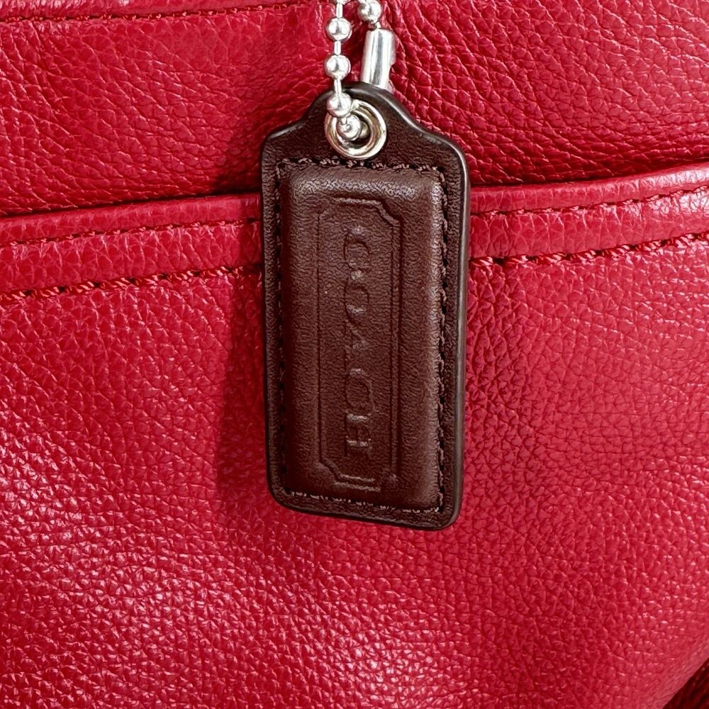 Coach F23268 Red Leather Carryall Tote Satchel Large Turn Lock Strap - Picture 8 of 12